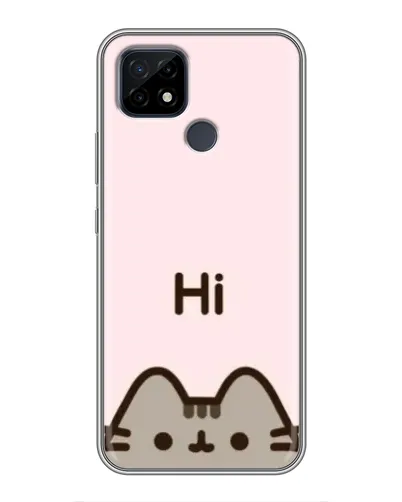Чехол для Realme C21 с картинкой «Пушин говорит Hi»