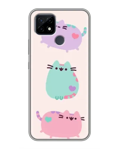 Чехол для Realme C21 с картинкой «Pusheen трио»