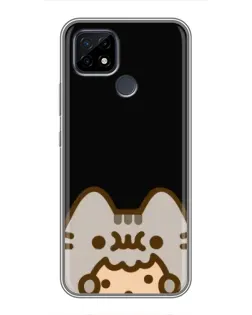 Чехол для Realme C21 с картинкой «Пушин на черном»