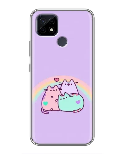 Чехол для Realme C21 с картинкой «Радужные Пушины»