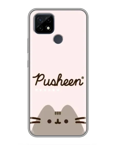 Чехол для Realme C21 с картинкой «Pusheen логотип»