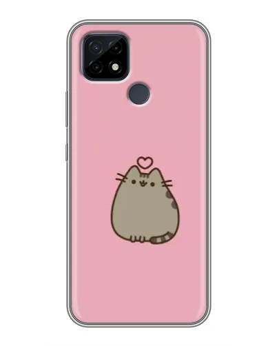 Чехол для Realme C21 с картинкой «Pusheen сердце»