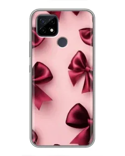 Чехол для Realme C21 с картинкой «Бордовый атлас»