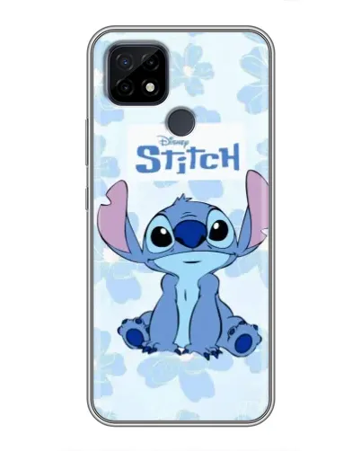 Чехол для Realme C21 с картинкой «Stitch среди цветов»