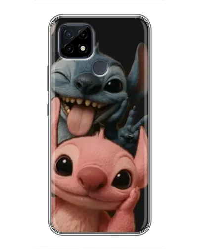 Чехол для Realme C21 с картинкой «Стич и Ангел»