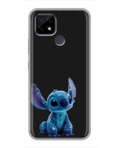 Чехол для Realme C21 с картинкой «Стич на черном»