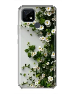 Чехол для Realme C21 с картинкой «Ветка мелких белых цветов» Чехол для Realme C21 с картинкой «Ветка мелких белых цветов»