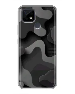 Чехол для Realme C21 с картинкой «Темный абстрактный камуфляж»