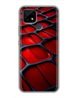 Чехол для Realme C21 с картинкой «Красная глянцевая сетка»