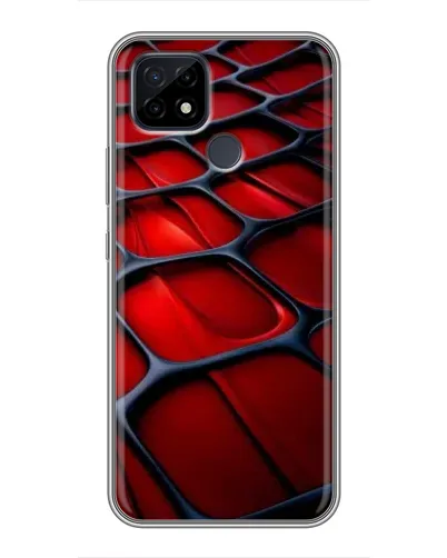 Чехол для Realme C21 с картинкой «Красная глянцевая сетка»