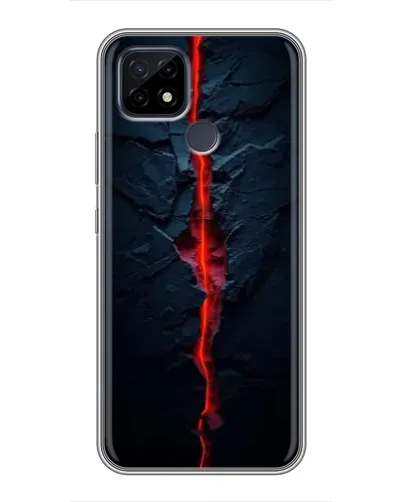 Чехол для Realme C21 с картинкой «Kрасная лавовая трещина»