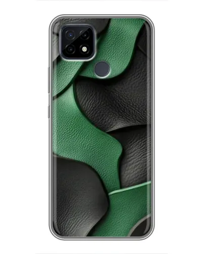 Чехол для Realme C21 с картинкой «Зеленые кожаные волны»