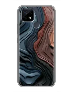 Чехол для Realme C21 с картинкой «Цветные волны каньона»