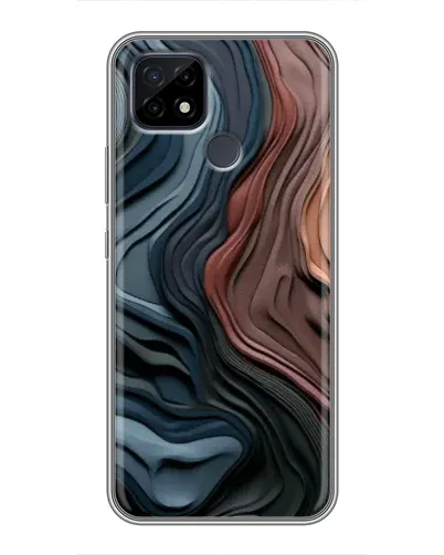 Чехол для Realme C21 с картинкой «Цветные волны каньона»