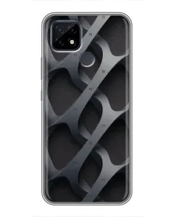 Чехол для Realme C21 с картинкой «Объемное серое плетение»