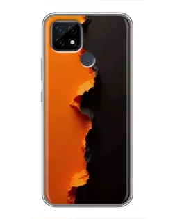 Чехол для Realme C21 с картинкой «Оранжевый разлом»