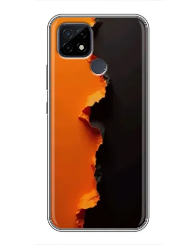 Чехол для Realme C21 с картинкой «Оранжевый разлом»