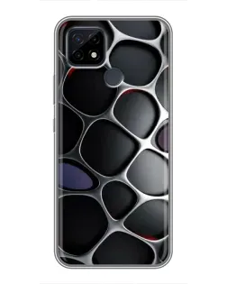 Чехол для Realme C21 с картинкой «Объемная темная решетка»