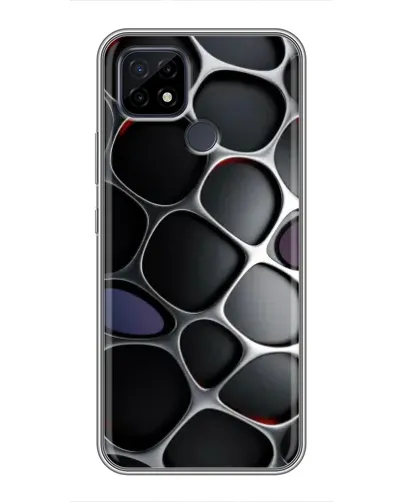 Чехол для Realme C21 с картинкой «Объемная темная решетка»