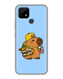 Чохол для Realme C21 з картинкою «Капібара на скейті»