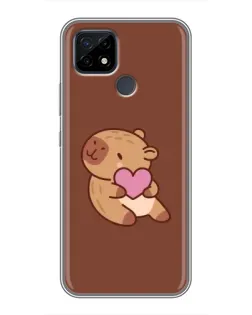 Чохол для Realme C21 з картинкою «Капібара з серцем»