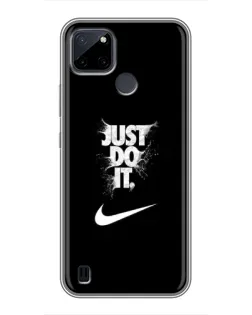 Чехол для Realme C21Y с картинкой «Текстовый принт Nike»