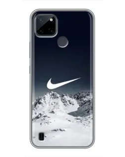 Чехол для Realme C21Y с картинкой «Nike — зимние горы»