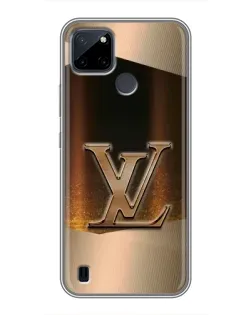 Чехол для Realme C21Y с картинкой «LV — золотое сияние»