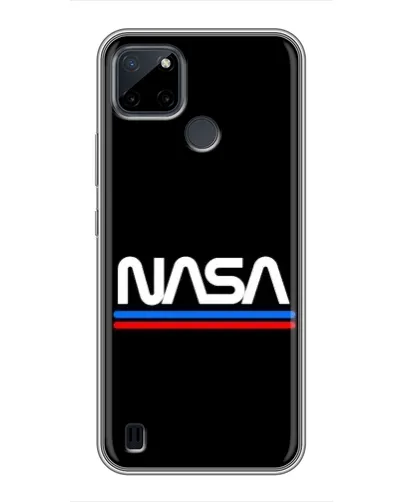 Чехол для Realme C21Y с картинкой «NASA — классика Red Blue»