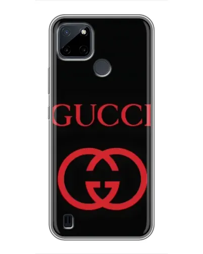Чехол для Realme C21Y с картинкой «Gucci — красный логотип»