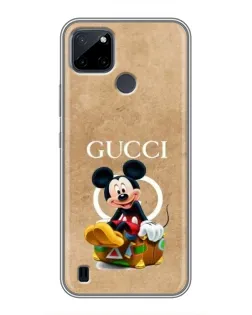 Чехол для Realme C21Y с картинкой «Микки Маус Gucci — крафт»