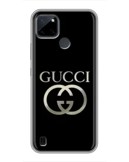 Чехол для Realme C21Y с картинкой «Gucci — золото на черном»