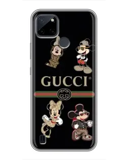 Чехол для Realme C21Y с картинкой «Gucci — герои Disney и монограмма»