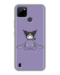 Чехол для Realme C21Y с картинкой «Kuromi на лиловом фоне»