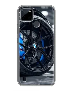 Чехол для Realme C21Y с картинкой «Колесо BMW вблизи»