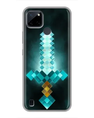 Чехол для Realme C21Y с картинкой «Алмазный меч неон»