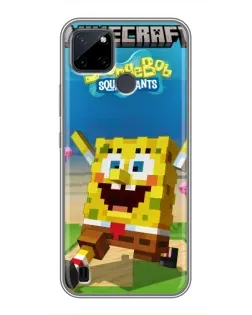 Чехол для Realme C21Y с картинкой «Губка Боб Minecraft»