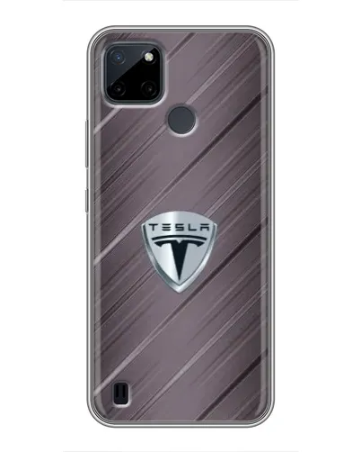 Чехол для Realme C21Y с картинкой «Металлическая текстура Tesla» Чехол для Realme C21Y с картинкой «Металлическая текстура Tesla»