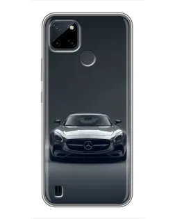 Чехол для Realme C21Y с картинкой «Mercedes на черном»
