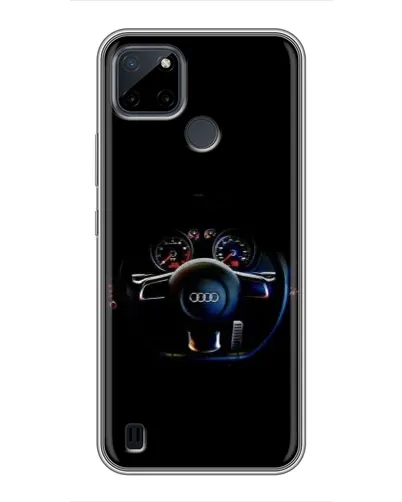 Чехол для Realme C21Y с картинкой «Салон Audi — руль»