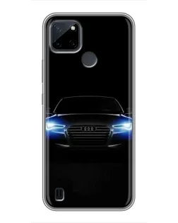 Чехол для Realme C21Y с картинкой «Audi в неоне»