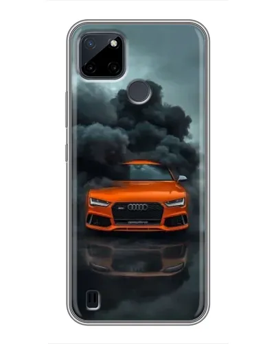 Чехол для Realme C21Y с картинкой «Audi в облаках дыма»