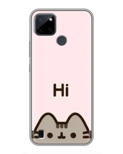 Чехол для Realme C21Y с картинкой «Пушин говорит Hi»