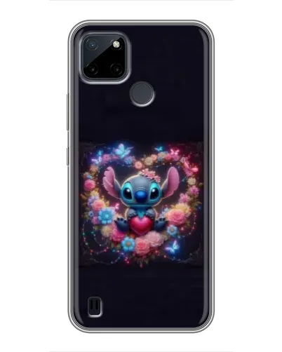 Чохол для Realme C21Y з картинкою «Stitch у квітах»