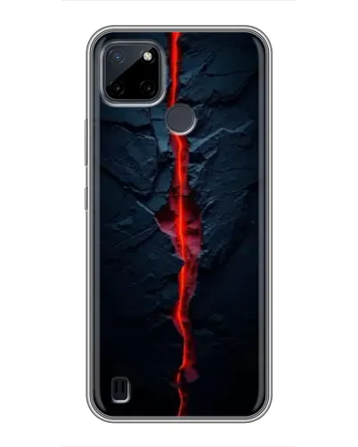 Чехол для Realme C21Y с картинкой «Kрасная лавовая трещина»