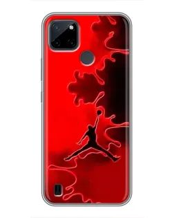 Чехол для Realme C25Y с картинкой «Jordan Red Smoke»