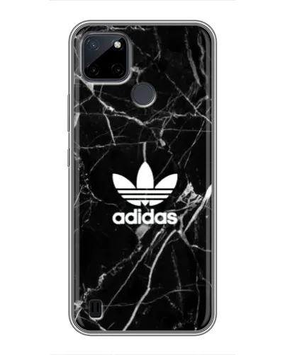 Чехол для Realme C25Y с картинкой «Белый мрамор Adidas»