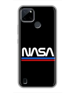 Чехол для Realme C25Y с картинкой «NASA — классика Red Blue» Чехол для Realme C25Y с картинкой «NASA — классика Red Blue»