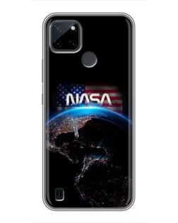 Чехол для Realme C25Y с картинкой «Земля из космоса NASA»