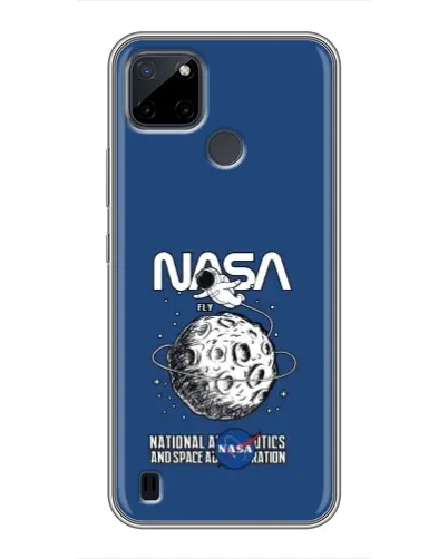 Чехол для Realme C25Y с картинкой «NASA — лунная миссия»